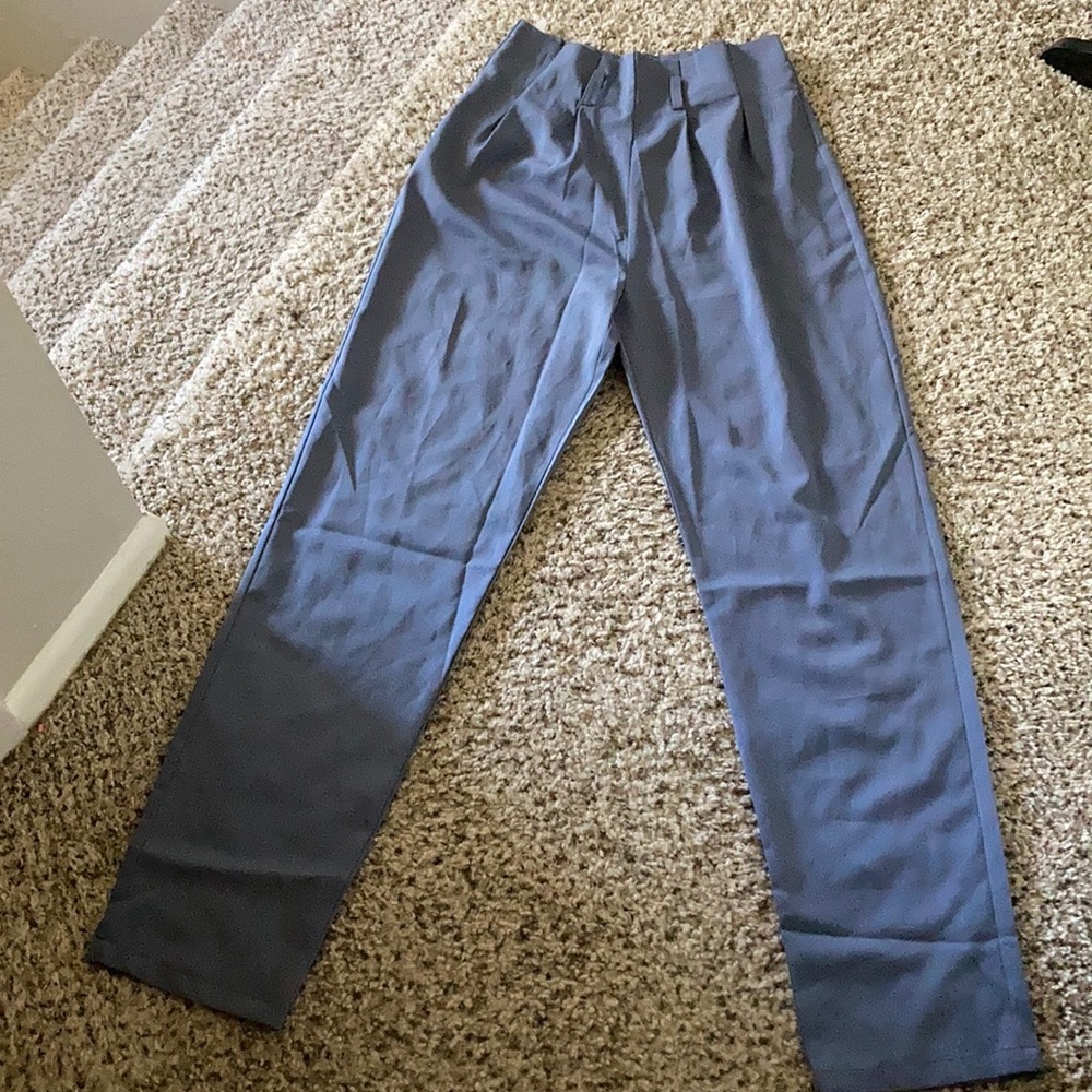 High waisted paper bag pants